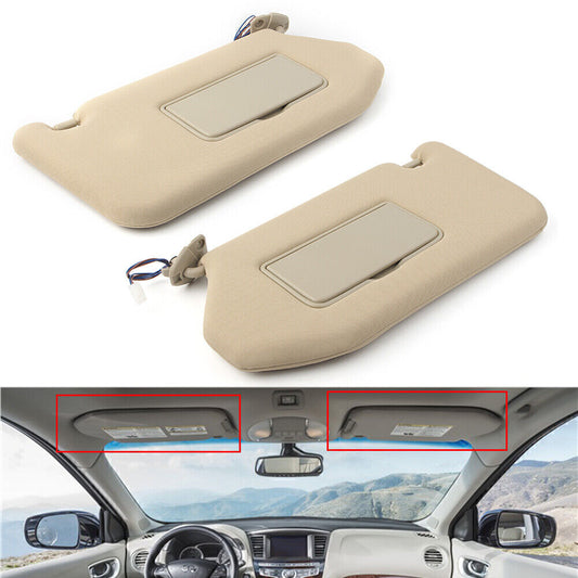 Left  Right Sun Visor w/ Light for 2013-2018 Pathfinder  2014-17 for Infiniti QX60