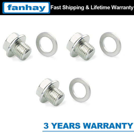 3 set Oil Pan Drain Bolt Plug & Washer for Acura for Honda Accord 90009-R70-A00 New Q