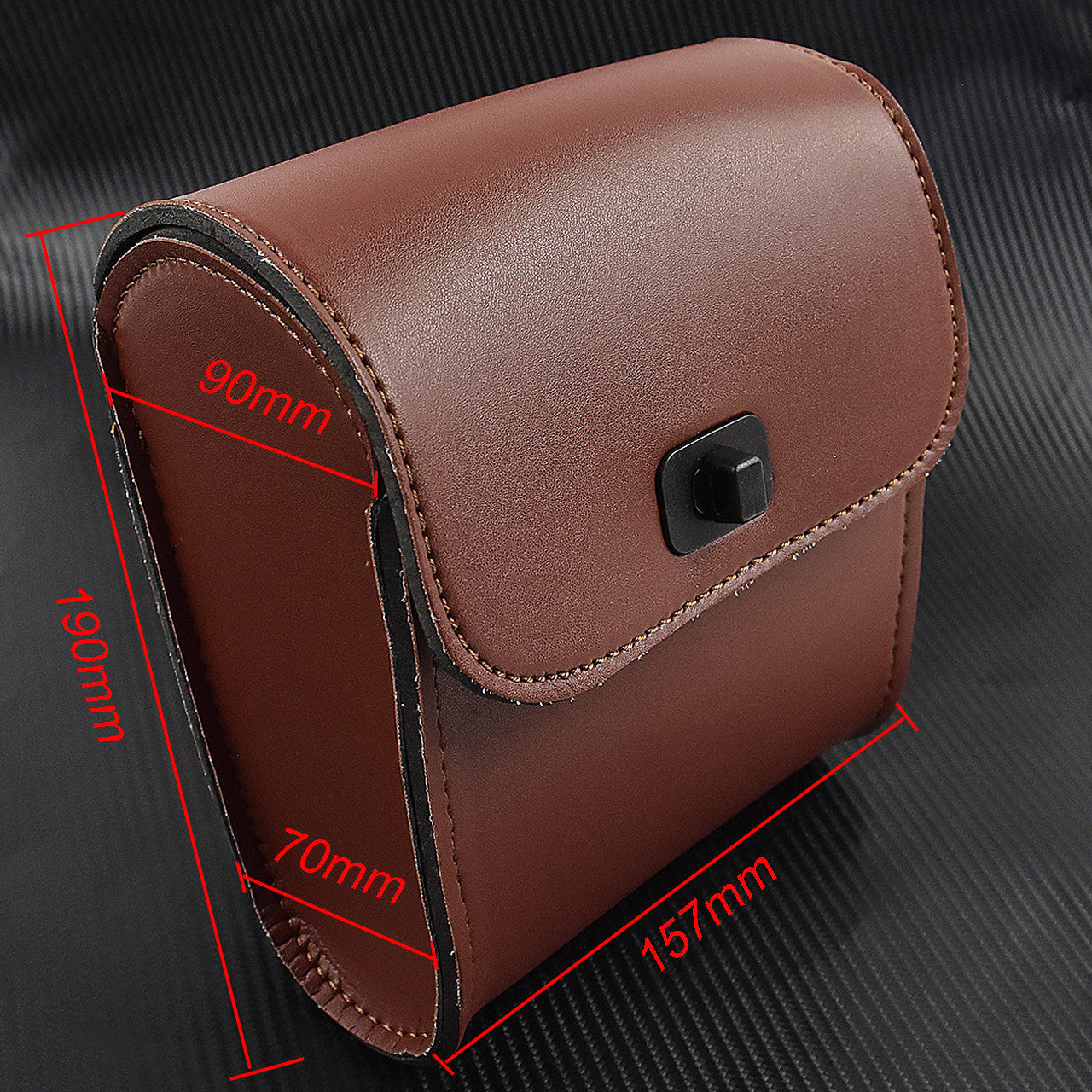 Universal Motorcycle Front Handlebar Tool Bag Luggage Pouch Saddle Bag Brown Q