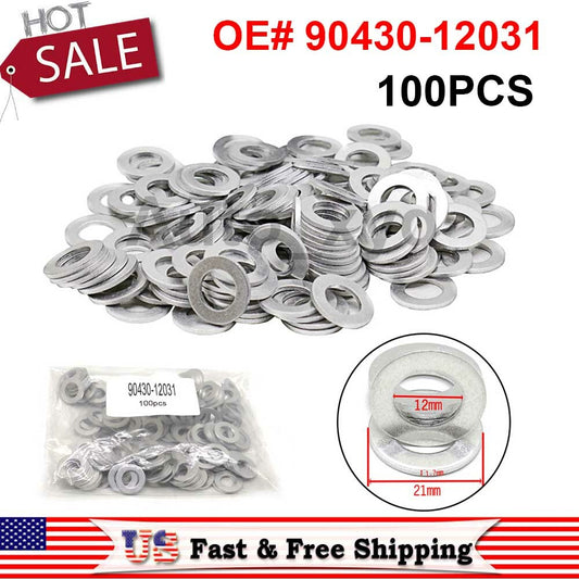 100PCS Oil Drain Sump Plug Washers Gasket 12mm Hole for Toyota for Scion for Lexus US Q