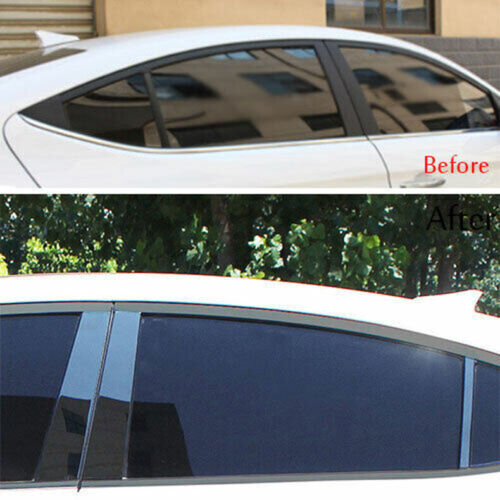 for Hyundai for Elantra 2017-2020 Black Stainless Window Pillar Panels Door Cover 6P