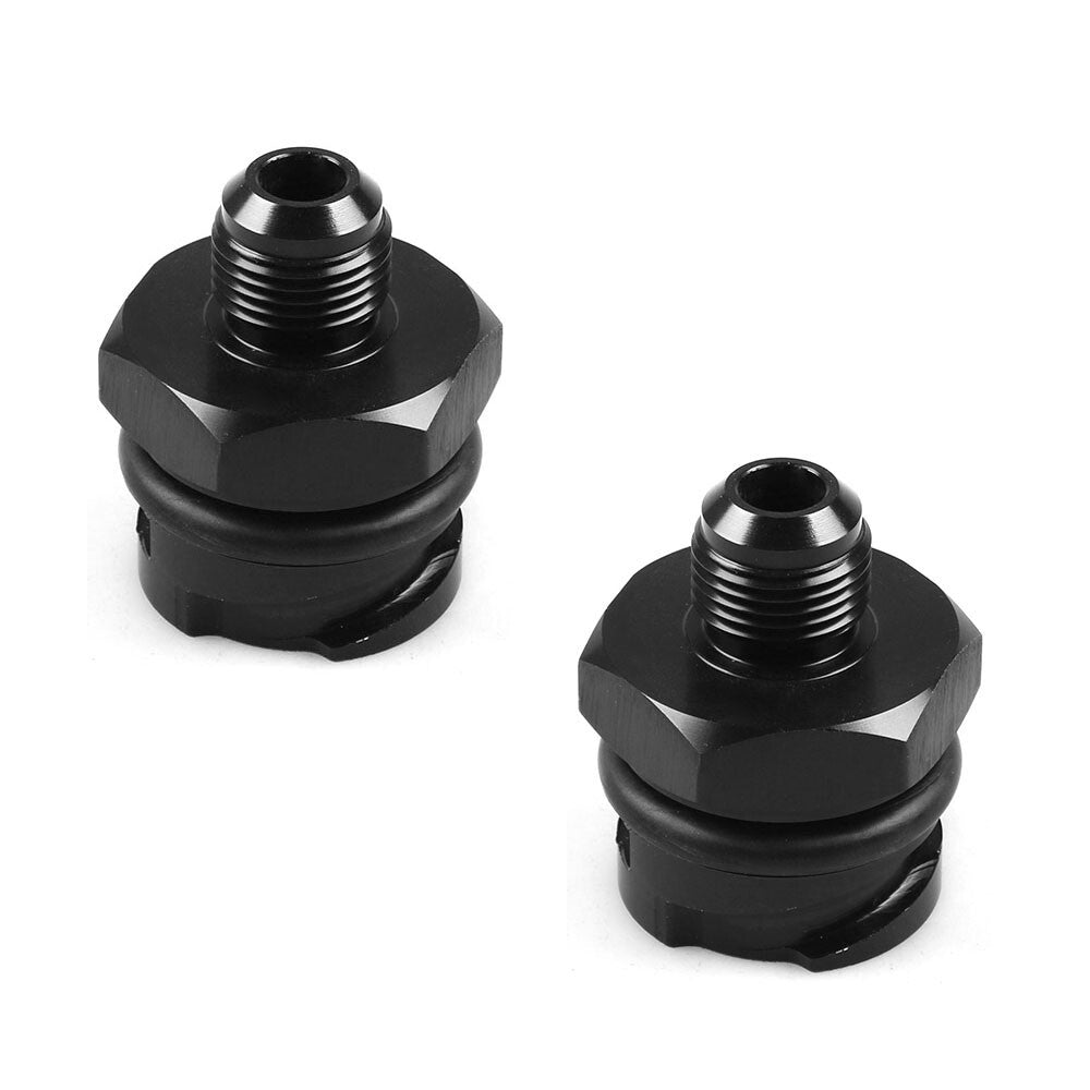 LSX LS1/LS6/LS2/LS3/LS7 Billet Black Valve Cover Oil Cap AN8 Fitting - QTY 2PC Q