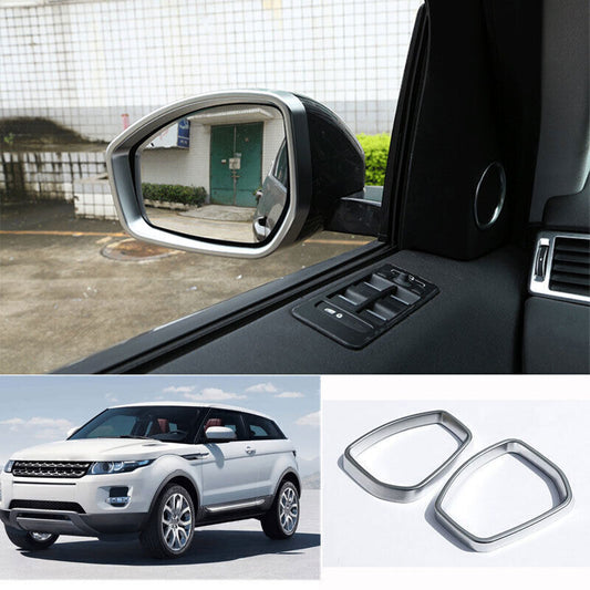 for Range Rover Evoque 2012-2025 Matte Silver Rear View Mirror Cap Frame Trim 2X