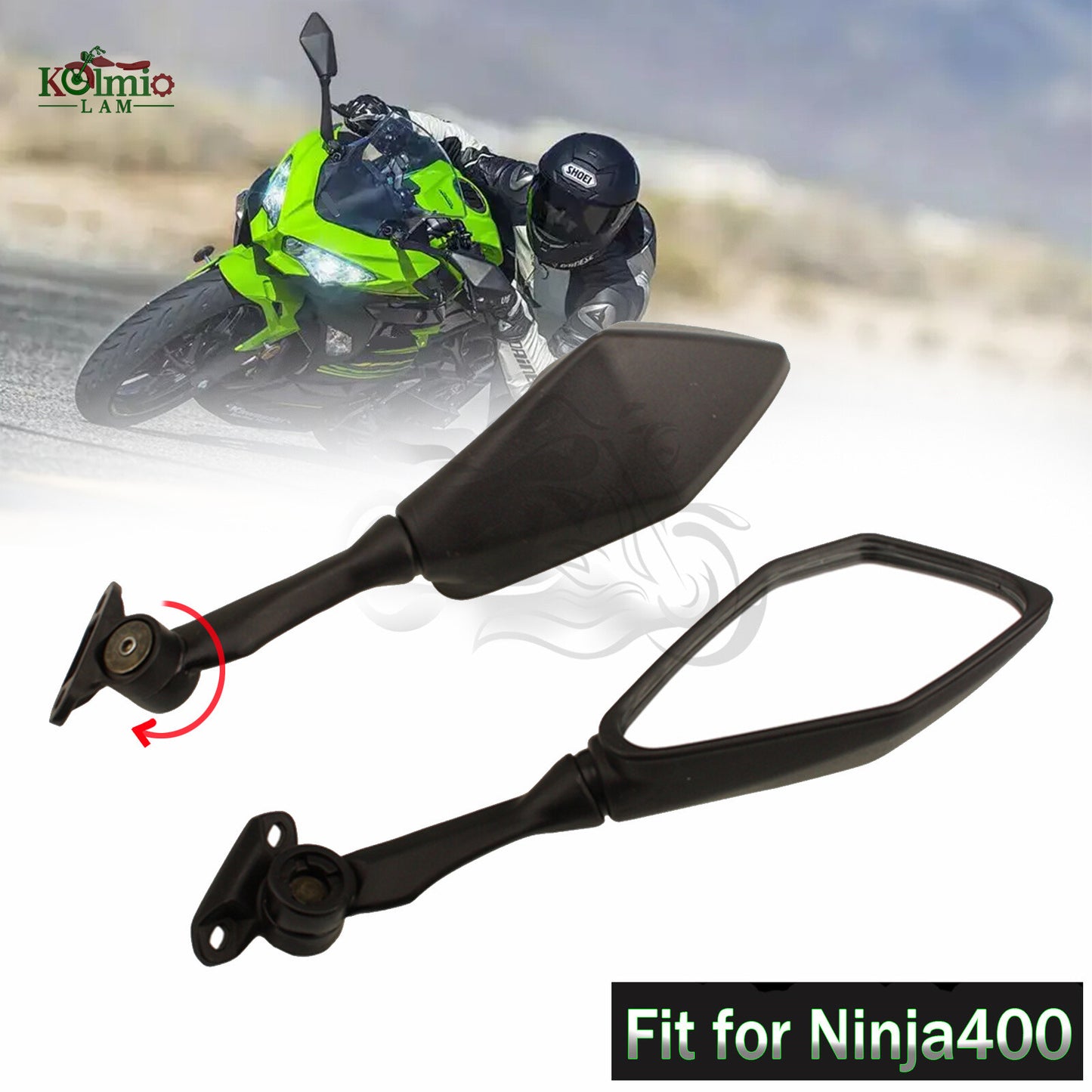 Fit for Rear View Side Mirror EX400 2019 2020 2021 for KAWASAKI 400 2018-2023