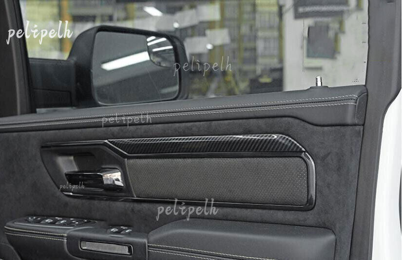 for Dodge for Ram 1500 TRX 2022-2023 ABS Carbon Interior Door Panel Cover Trim 2PCS n