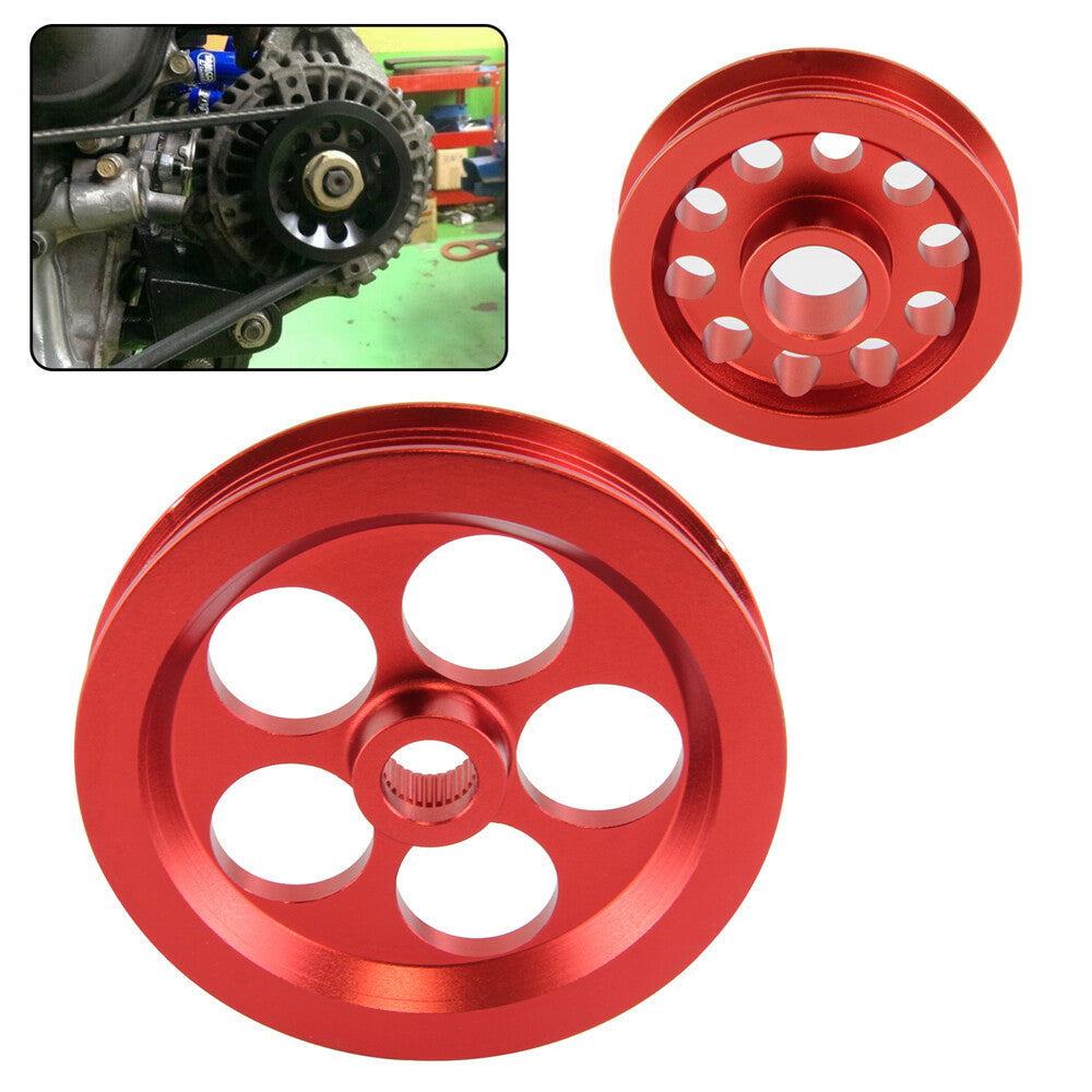 2PCS Alternator Pulley For Integra DC B16a B16b b18c for Honda for Civic EG EK 92-01 Red