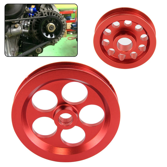2PCS Alternator Pulley For Integra DC B16a B16b b18c for Honda for Civic EG EK 92-01 Red