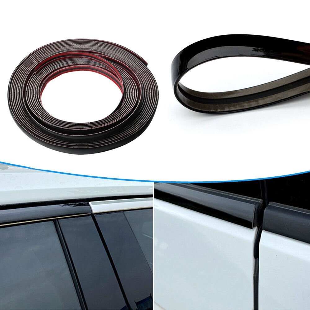 Car Side Door Chrome Strip Bumper Protection Trim Tape Sticker Universal