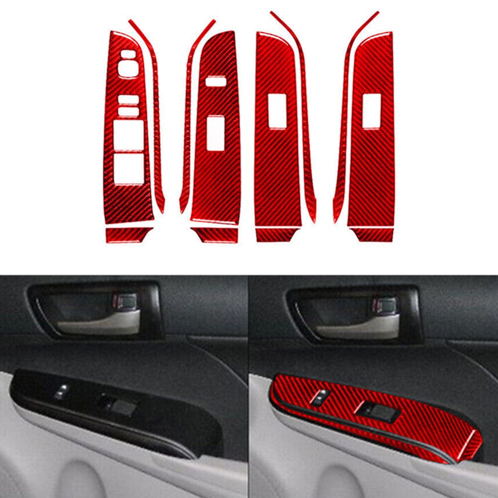 2Pcs Carbon Fiber for Seat Belt Box Panel Trim Cover For Highlander 2008-2013 v