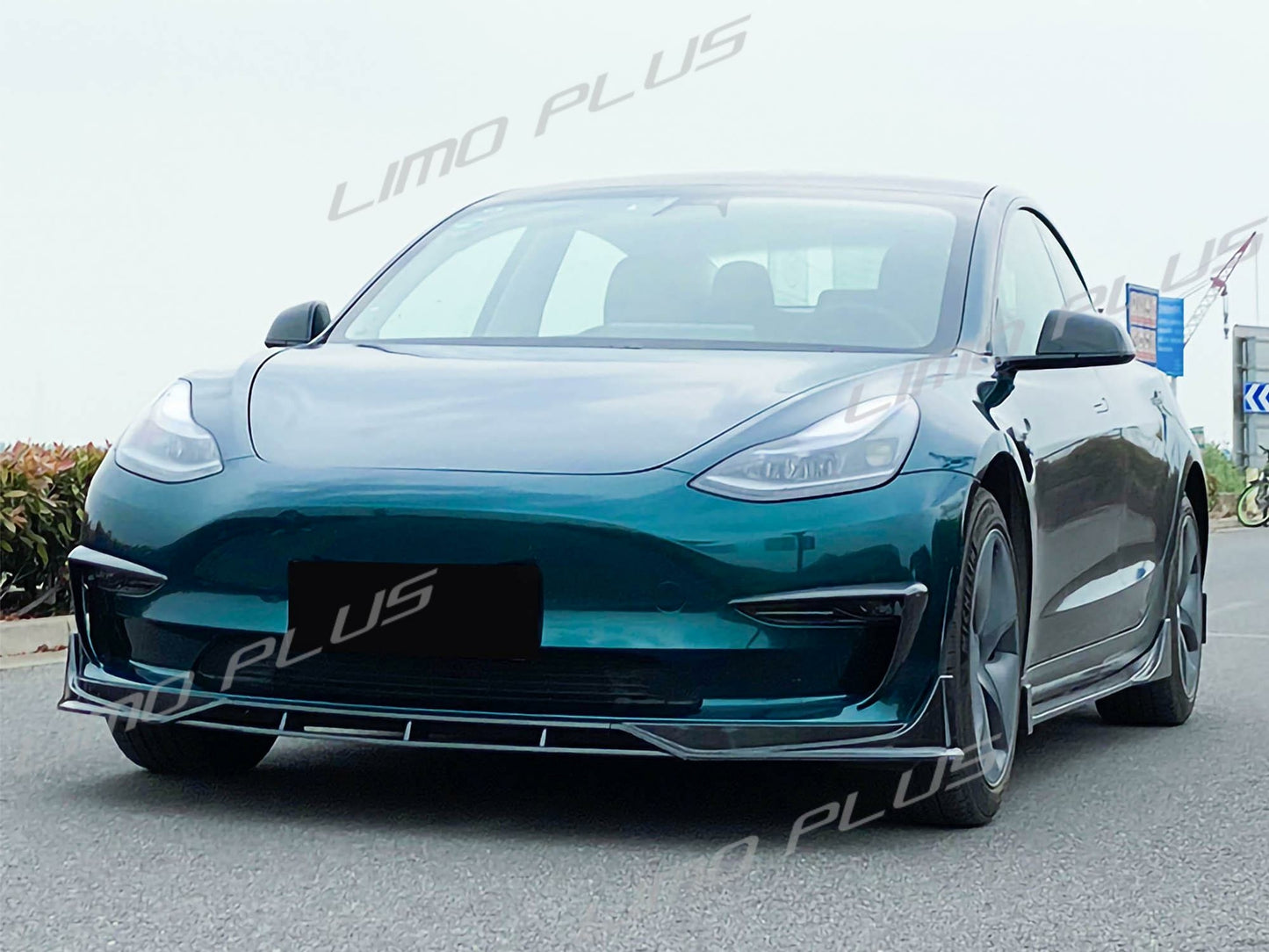 For 2017-2023 for Model 3 Cabon Fiber ABS Front Bumper Lip Spoiler Splitter v