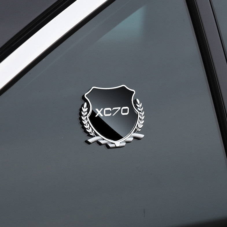 Black side fender and window badge decals for Volvo V50 cars.