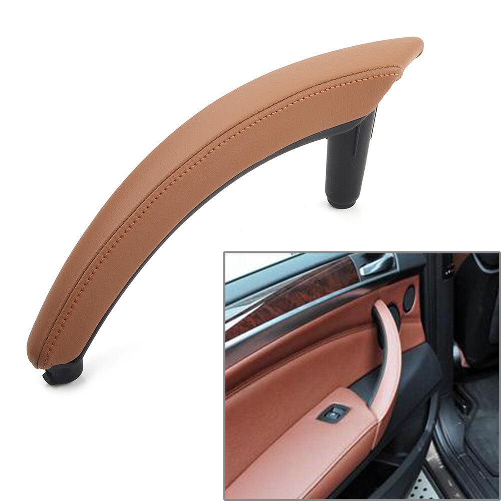 Fit for BMW X5 X6 E70 Yellow Brown 1x Door Trim Pull Handle Left Side Leather