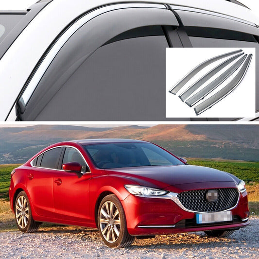 4X Side Window Deflector Visors Rain Guards Vent Shade for Mazda 6 Sedan 14-2021