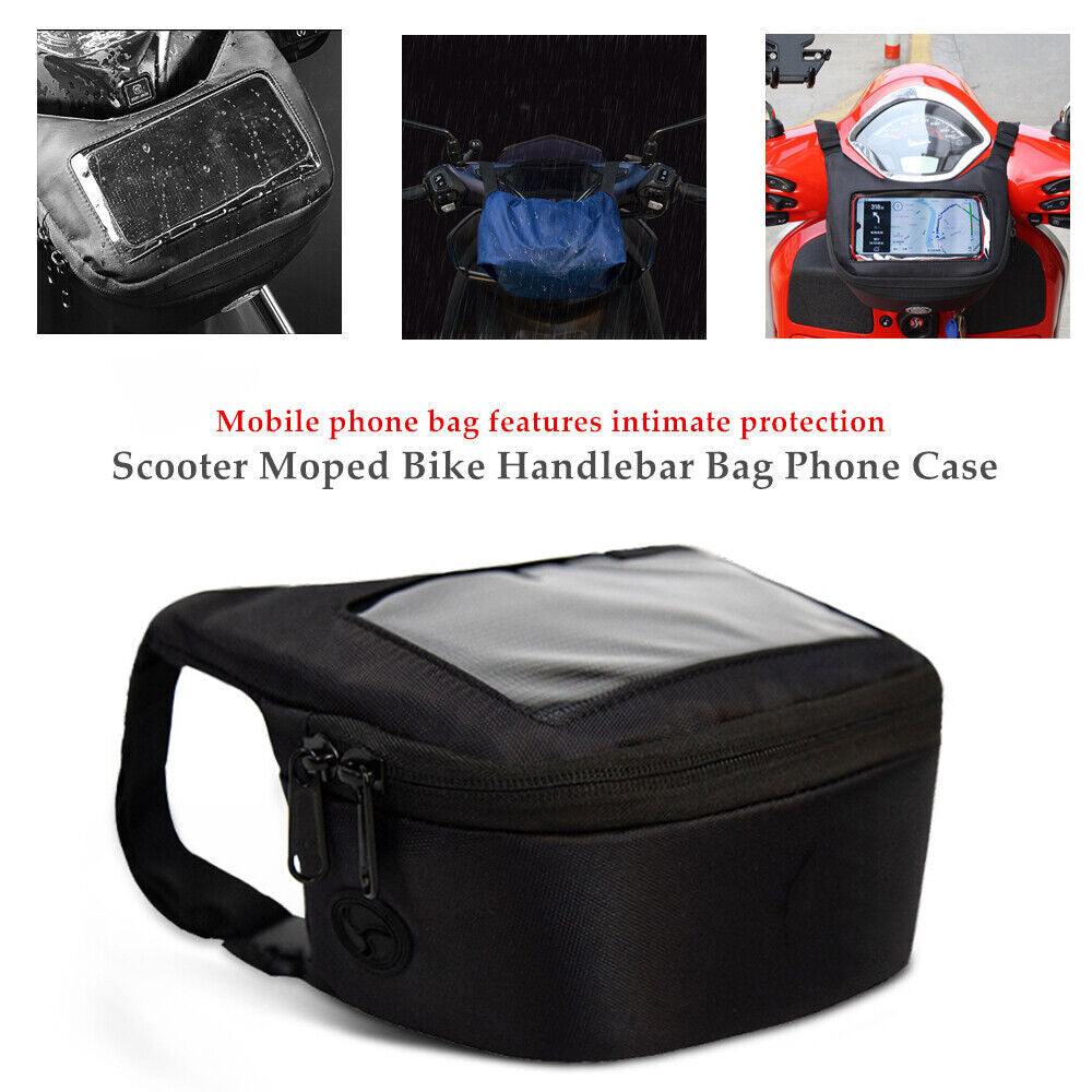 Motorcycle Scooter Moped Handlebar Bag Phone Case Waist Pocket Saddle Bag Kit v