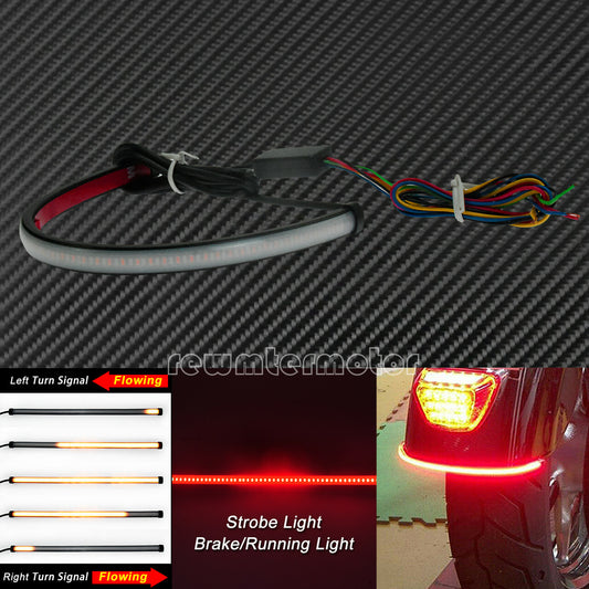 Motorcycle Flexible Flowing Turn Signal Brake Tail LED Light Fit for BMW ATV Q
