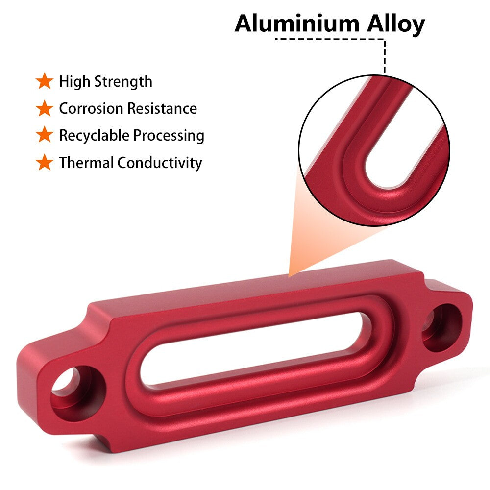 4.8 Universal ATV UTV Hawse Fairlead Winch Synthetic Rope Bolt Pattern red Q