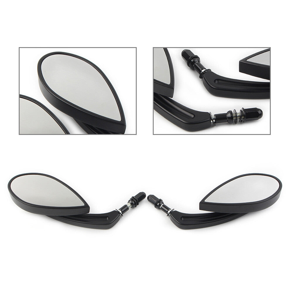 8MM Rear View Mirrors Fit for Harley Touring Street Road Glide King Motorcycle Q