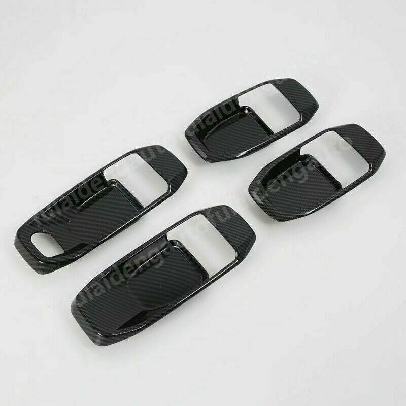 Carbon Fiber ABS Inner Door Handle Bowl Cover Trim for Jeep for Wrangler JL 2018-21
