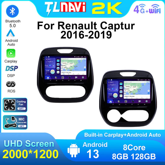 for Renault Captur Kaptur 2016-2019 Android CarPlay Car Radio Stereo Player GPS