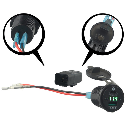 For Versys650 1000 VersysX300 Ninja400 650 TYPE-C USB for QC3.0 v