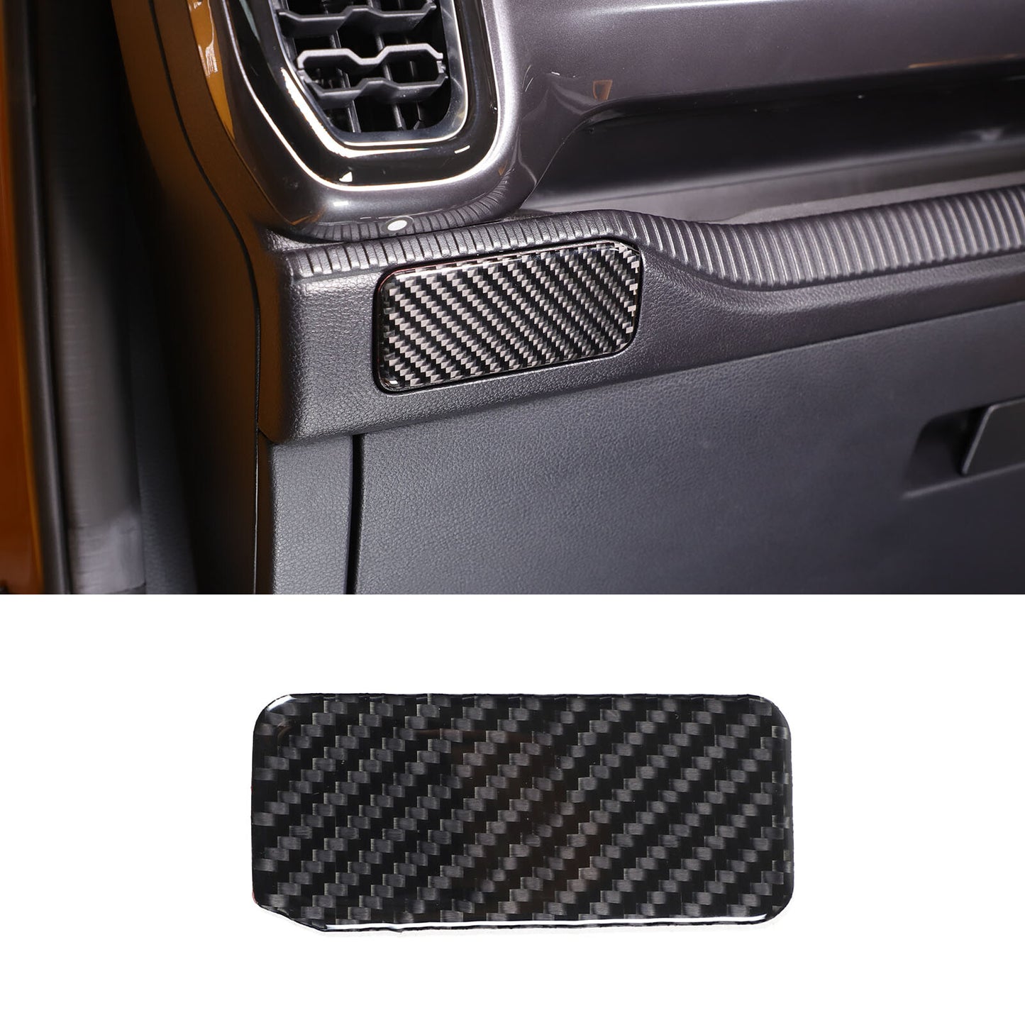Carbon fiber passenger concealed cup holder switch sticker for Ranger 2023-24 n