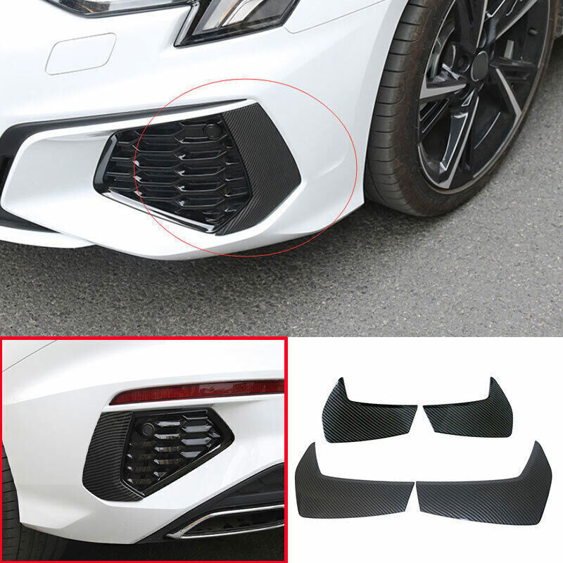 for Audi A3 22-23 ABS Carbon Fiber Front Rear Fog Light Lamp Strip Cover Trim 4X