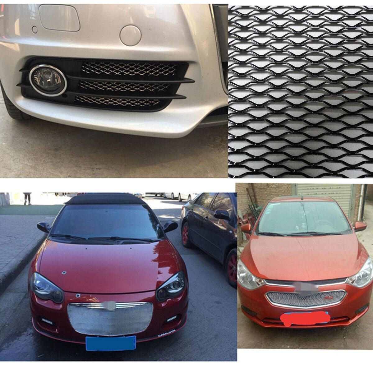 Hexagonal grille mesh front bumper cover with vents, 40 inches x 13 inches, universal design. n