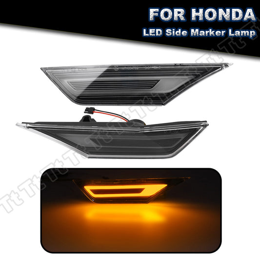 2 Switches LED Side Marker Turn Signal Lights Clear For 2016 - 2021 for Honda for Civic - v