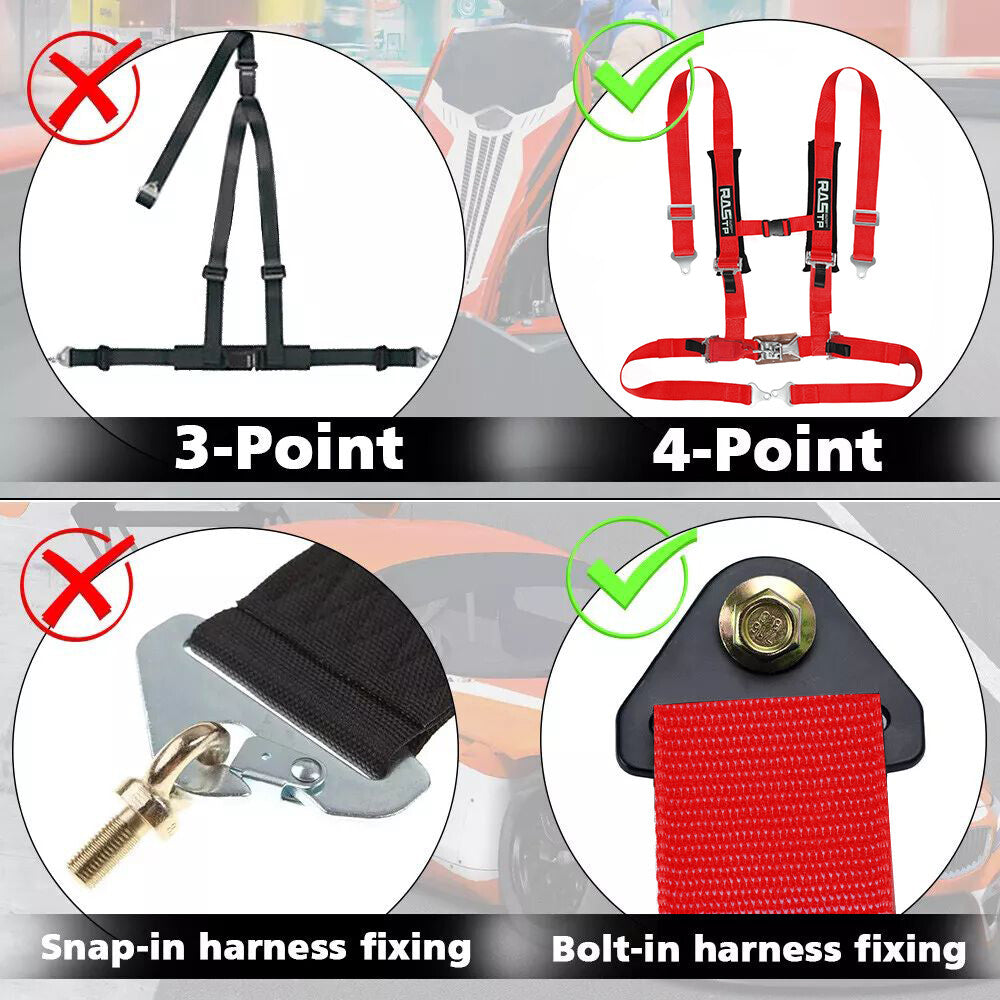 4-Point 2 Harness Strap for Seat Belt for Racing Car Auto Sport Universal Q
