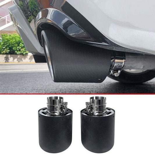 for Toyota RAV4 19-2023 Carbon Fiber Rear Tail Exhaust Muffler Tip Pipe End 2PC