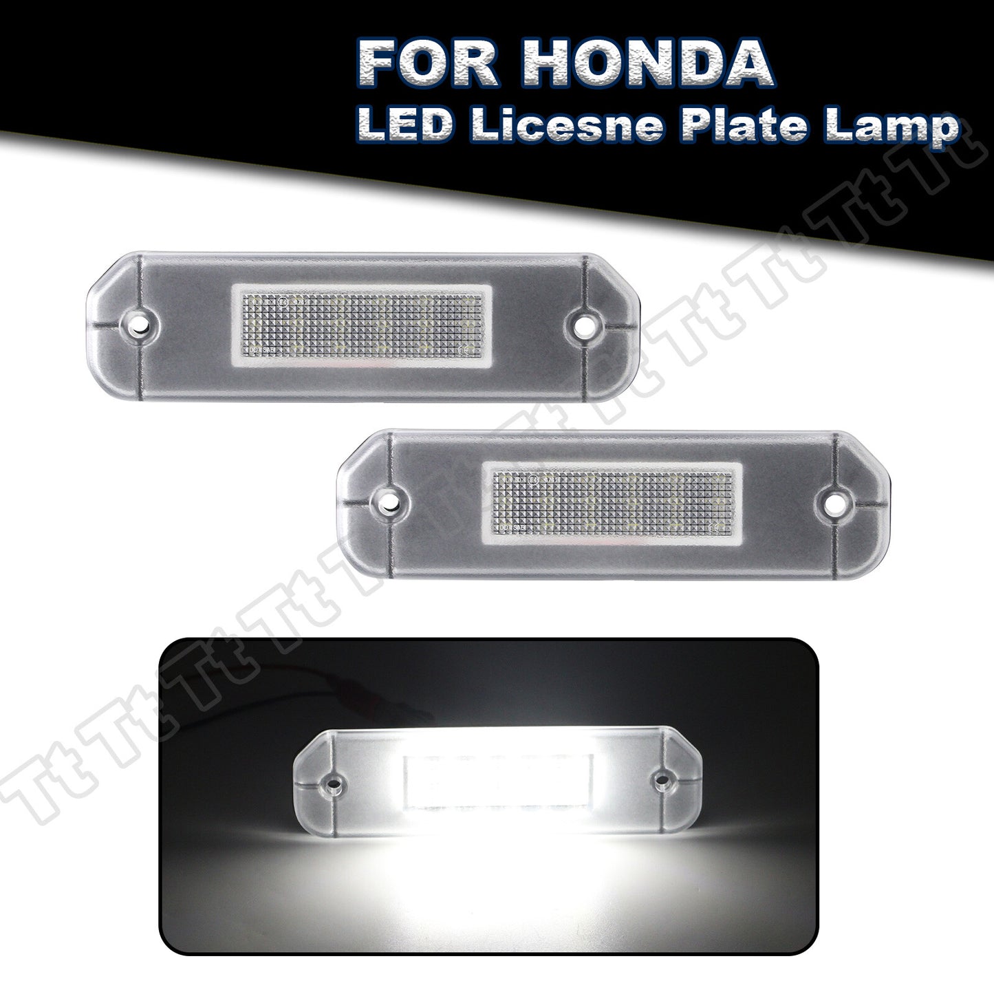 For 1992-00 for Honda for Civic Coupe Hatchback Sedan Del Sol 2D LED License Plate Light - v