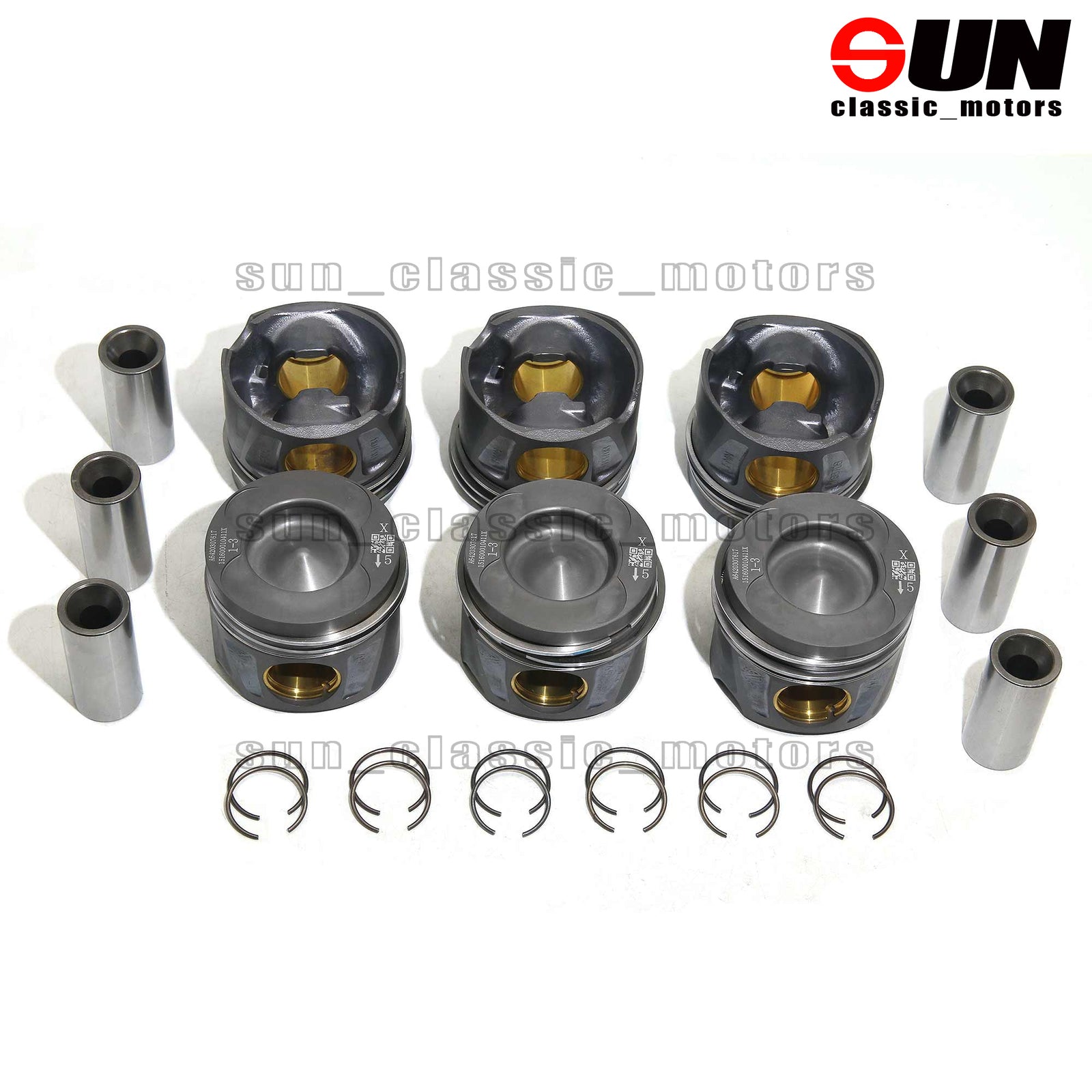 6-Piece Piston Ring Set, Oversized 0.5mm, for G350d ML350 CDI OM642 3.0-