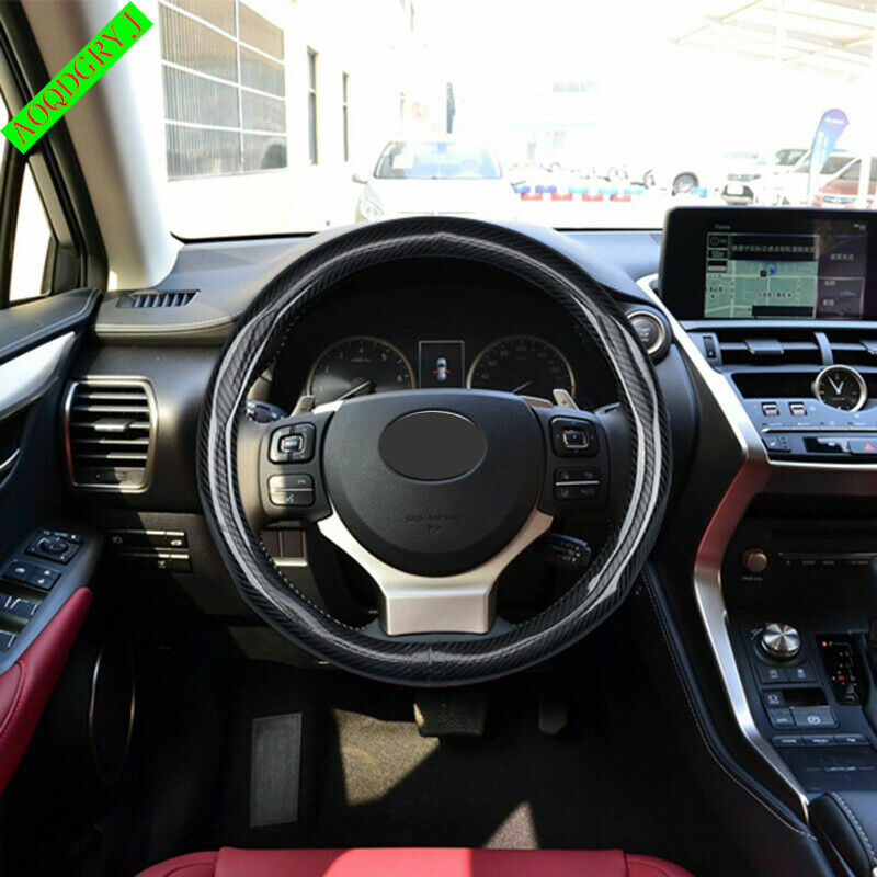 for LEXUS NX RX for ES IS UX CT LX LS Carbon Fiber Rubber Steering Wheel Cover Trim