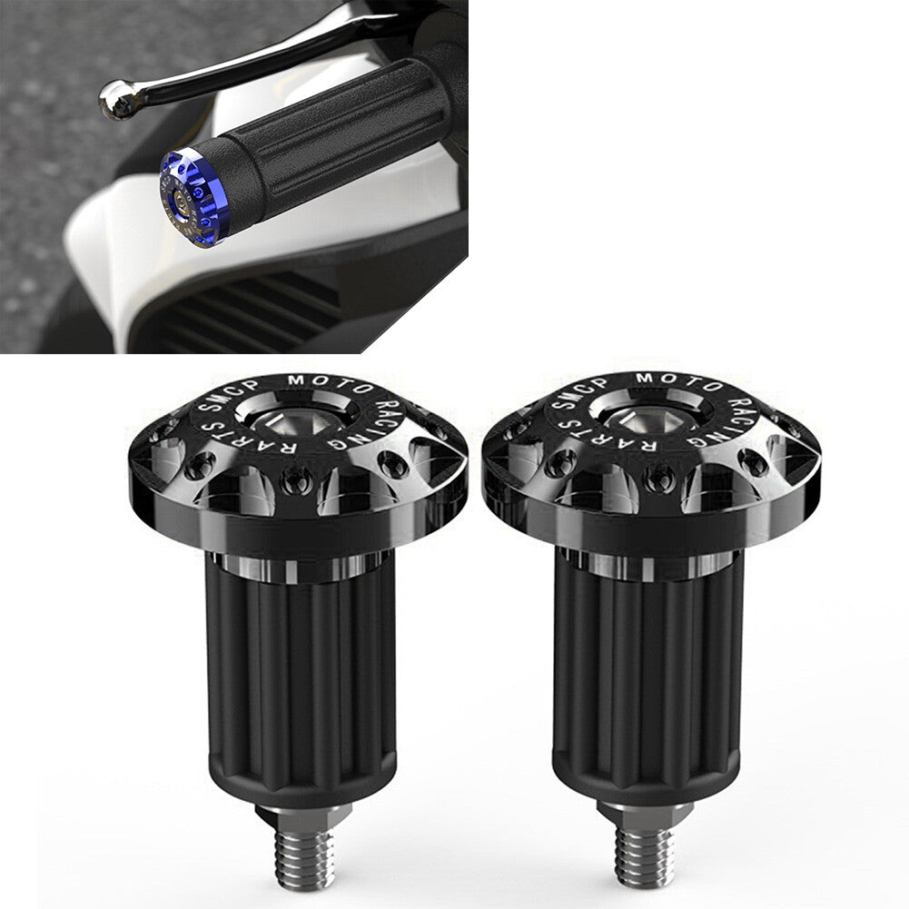 Black 7/8'' Dirt Bike CNC Handlebar Grips Handle Bar End Cap Plugs Slider Q