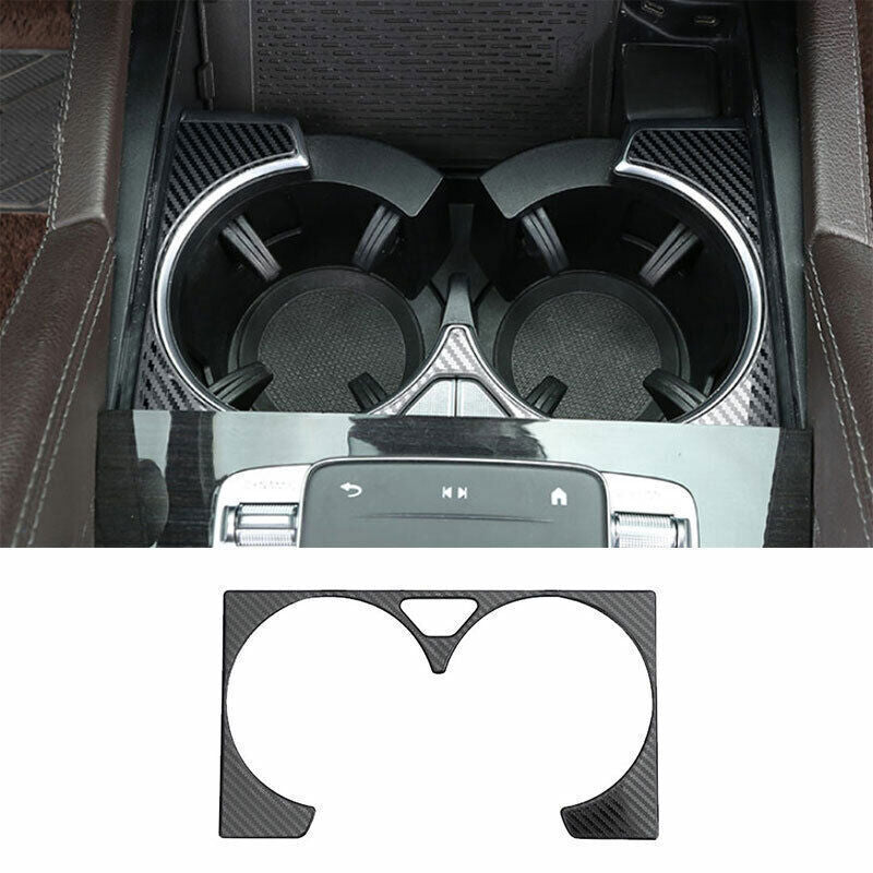 for Benz GLE GLS 20-23 Carbon Fiber Steel Middle Console Water Cup Frame Trim 1P