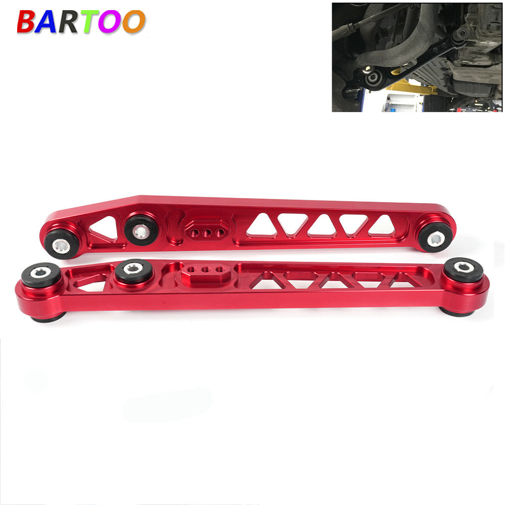 1 Pair Red Rear Lower Control Arm Red Billet For 96-00 EK DX SI w/ Bushing Q