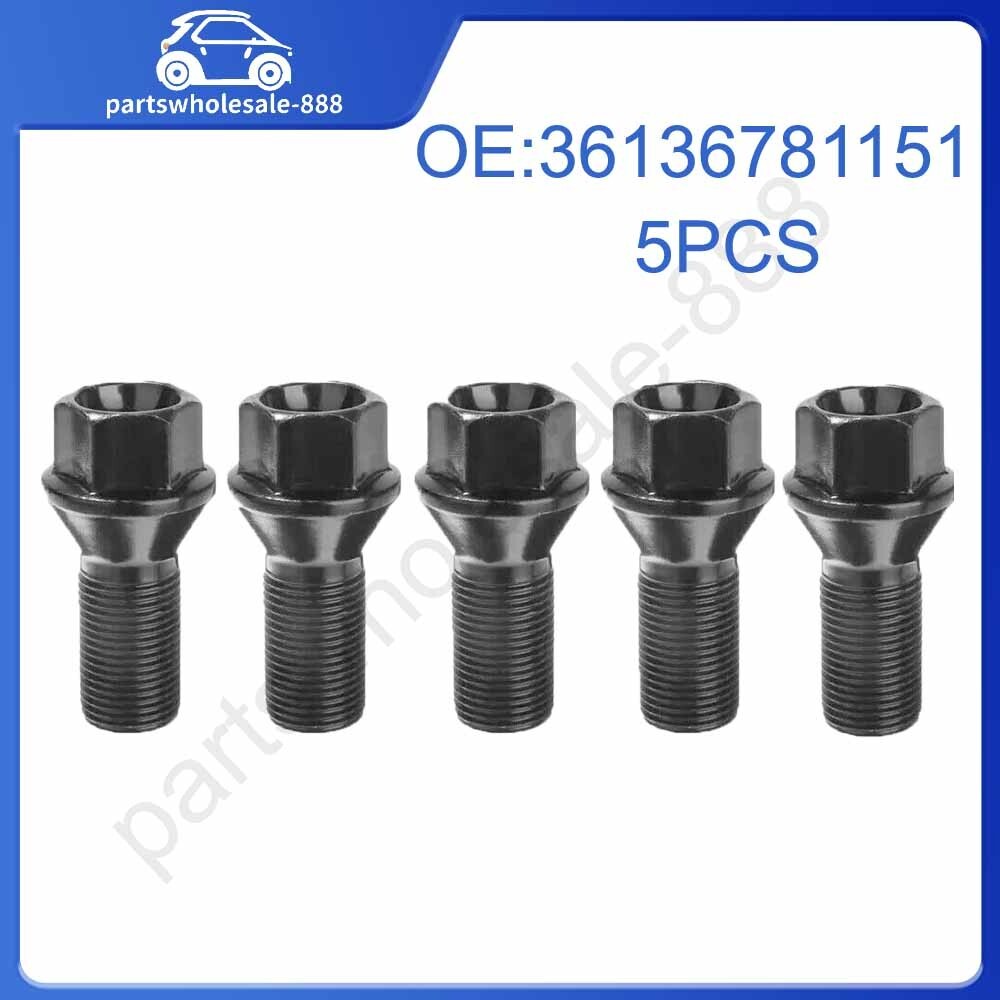 5Pcs Wheel Lug Bolts 36136781151 for BMW F25 X3 E70 X5 118 320 328i 428i 430i