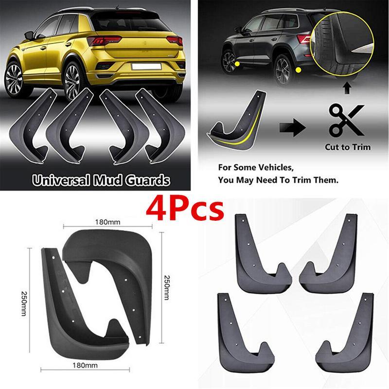 4-Piece Black Car Mudguards and Splash Guards for Front/Rear Parts Accessory Kit n