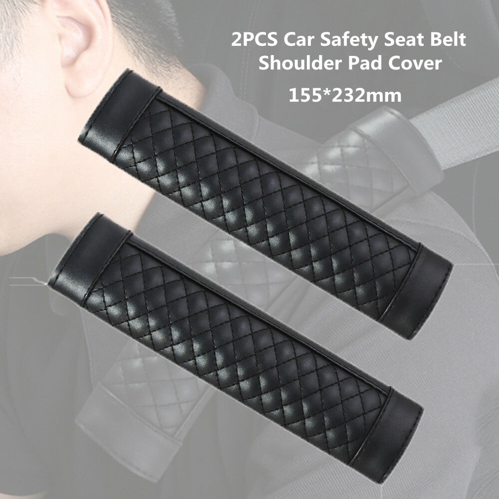 2-Piece Car Safety for Seat Belt Shoulder Cover Backrest Cushion for Seat Belt Comfort Black n