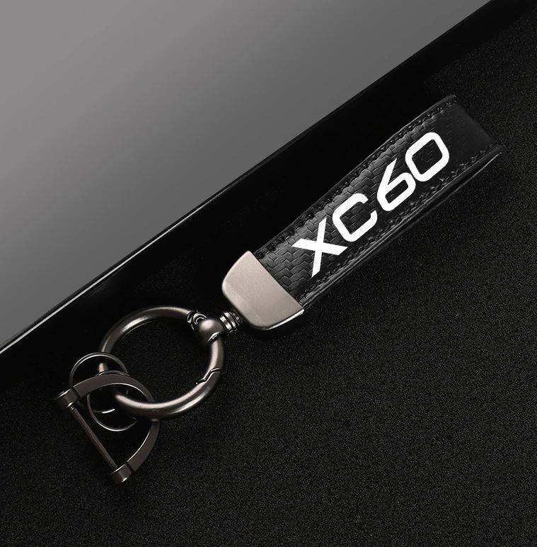Suitable for Audi A4 car keychain keychain, keyring, brown leather horseshoe buckle gift- v