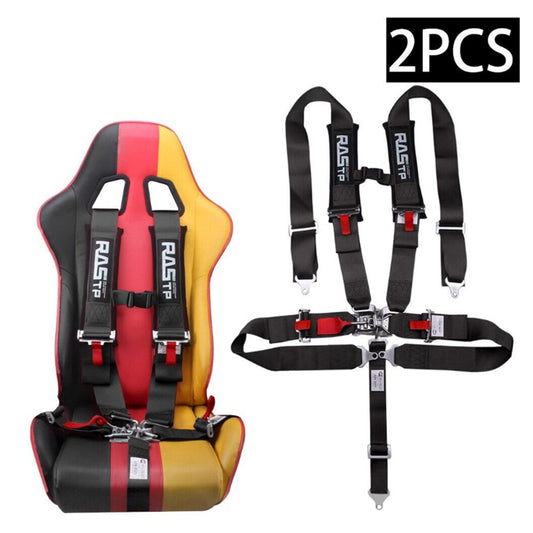2PCS 5 Point Universal Black Camlock Quick Release Racing Car 3â€?Belt Harness Q