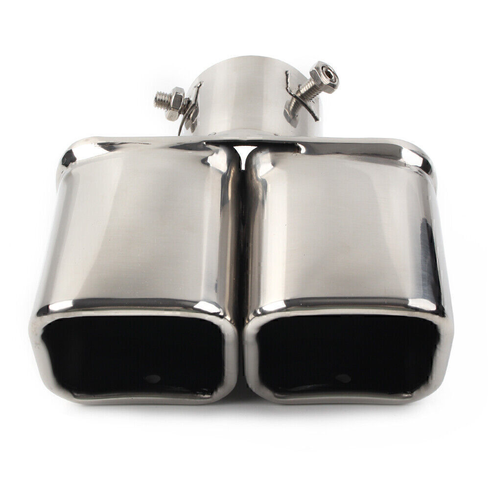 Dual Car Stainless Steel Rear Exhaust Pipe Tail Muffler Tip Square Universal