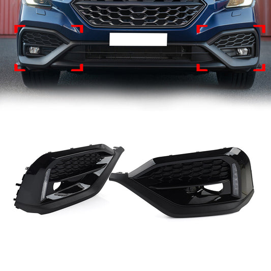 Dynamic LED Turn Signal DRL Fog Lights Bezel Kit for Subaru WRX STI 4Door Sedan