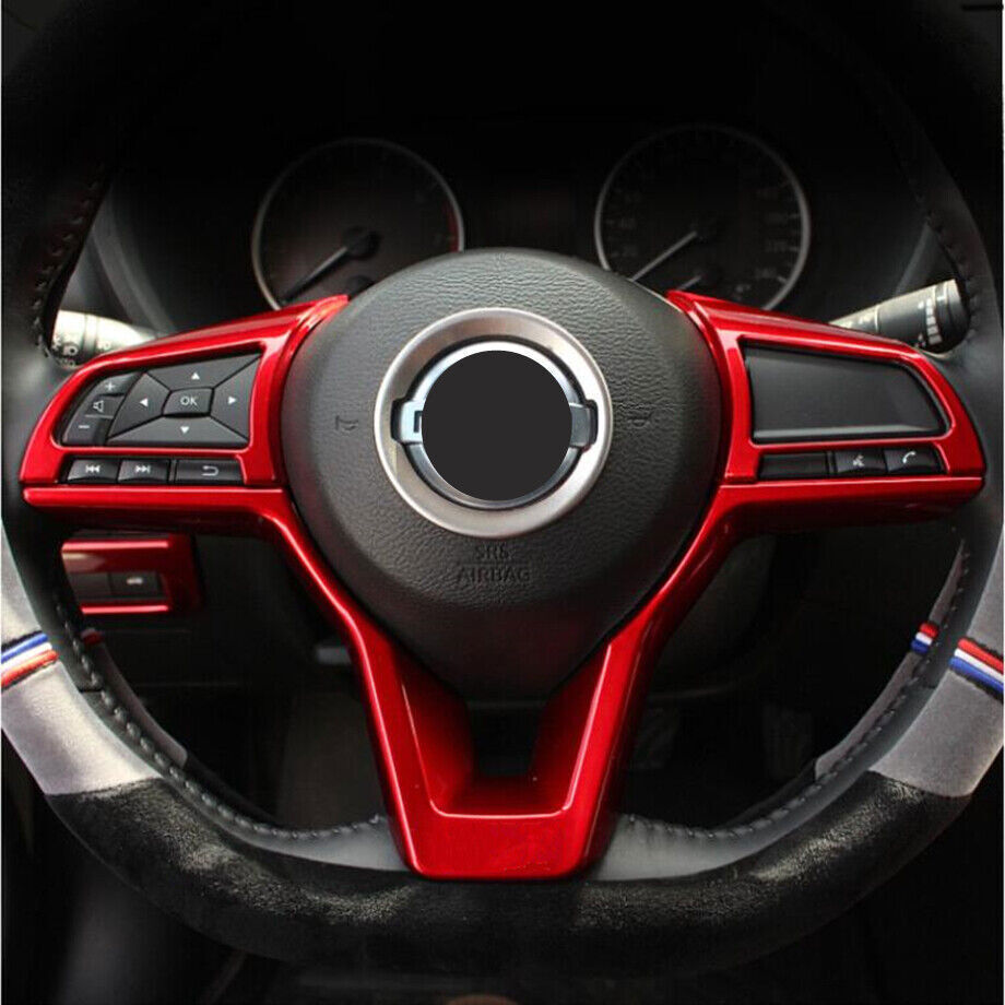 3PCS For Sentra Red ABS Inner Steering Wheel Cover 2020-2024 Trim Decor B n