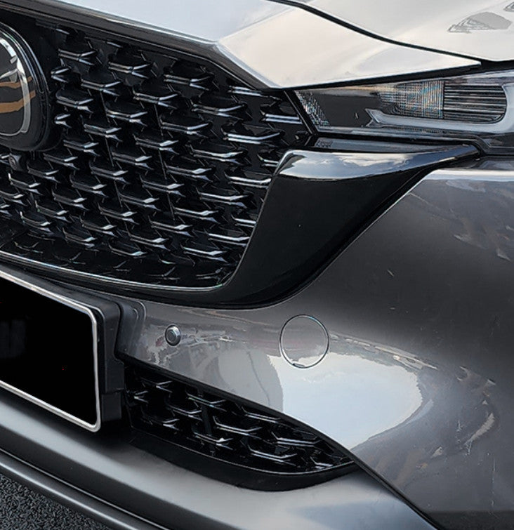 For 2022-24 for Mazda CX-5 Piano Black Front Bumper Grill Grille Strip Cover Trim 4X