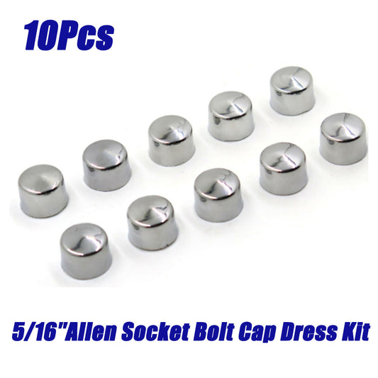 5/16 inch Allen socket bolt cap dress kit fits for Harley Misc hardware 10 pieces chrome-plated - n