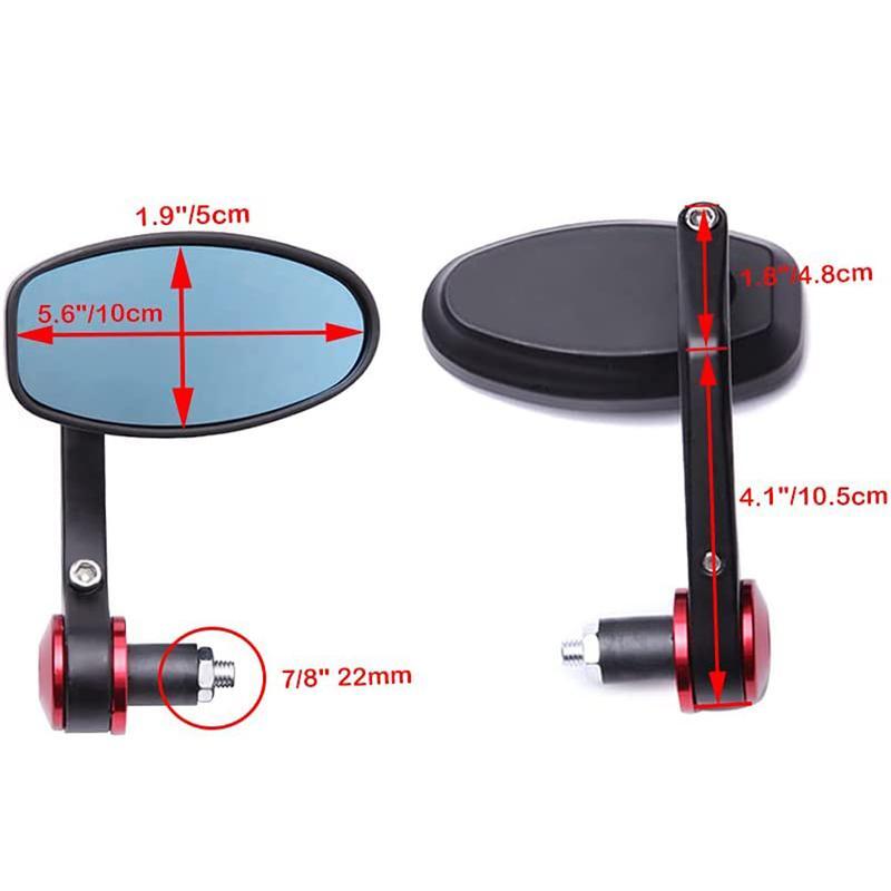2-Pack Motorcycle Side Mirrors with Handlebar Ends Suitable for Choppers and Bicycles n