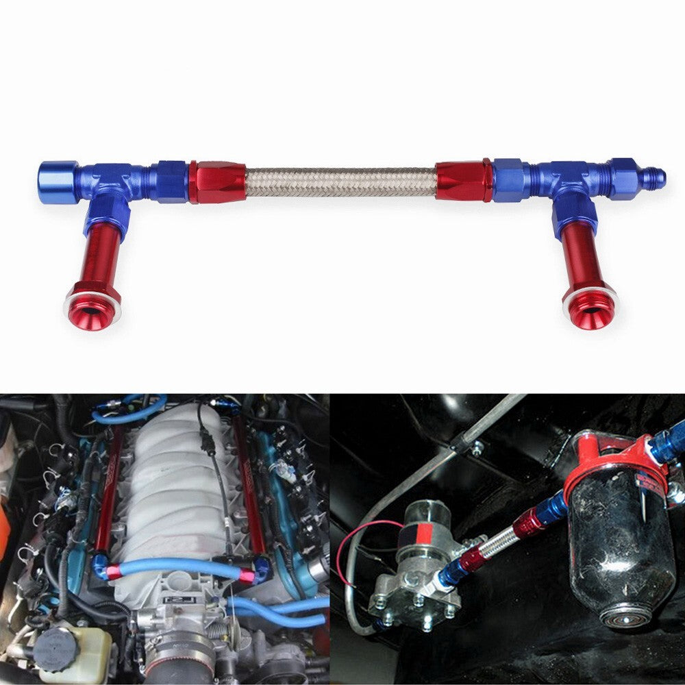 New AN8 Braided Dual Feed Carb Fuel Line for 4150 Holley Carburetor Double Pump