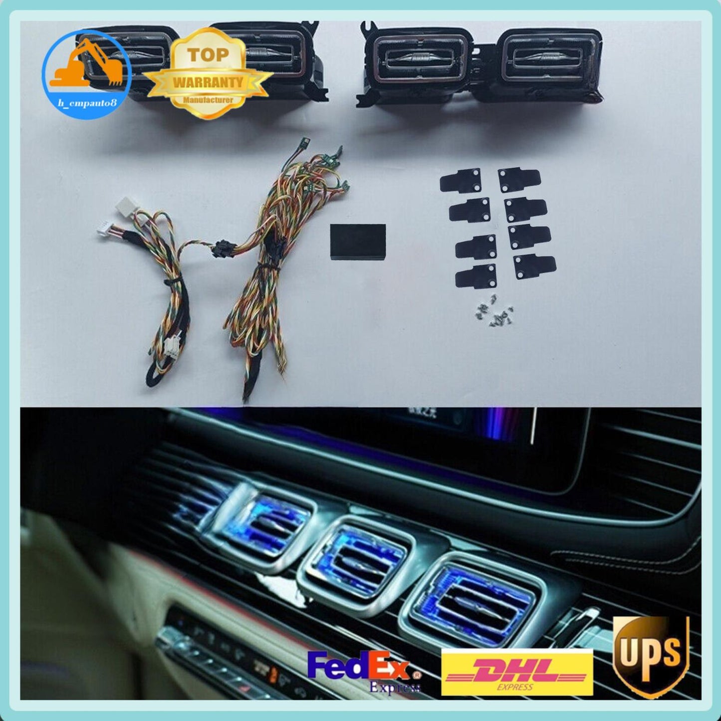 64 Colors Air Vent LED Ambient Light for Benz GLE W167 Interior Atmosphere Lamp