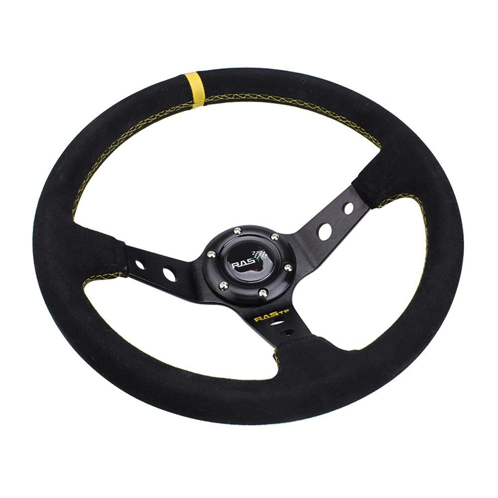 14¡± 350mm Deep Steering Wheel with Suede Leather Drifting 6Bolt with Logo